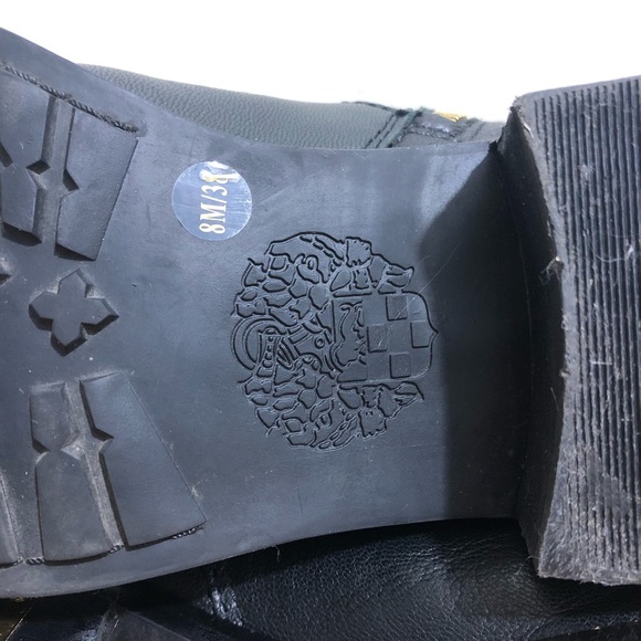 Vince Canute Black Leather Moto Boots Buckles Sz 8 - Picture 14 of 16